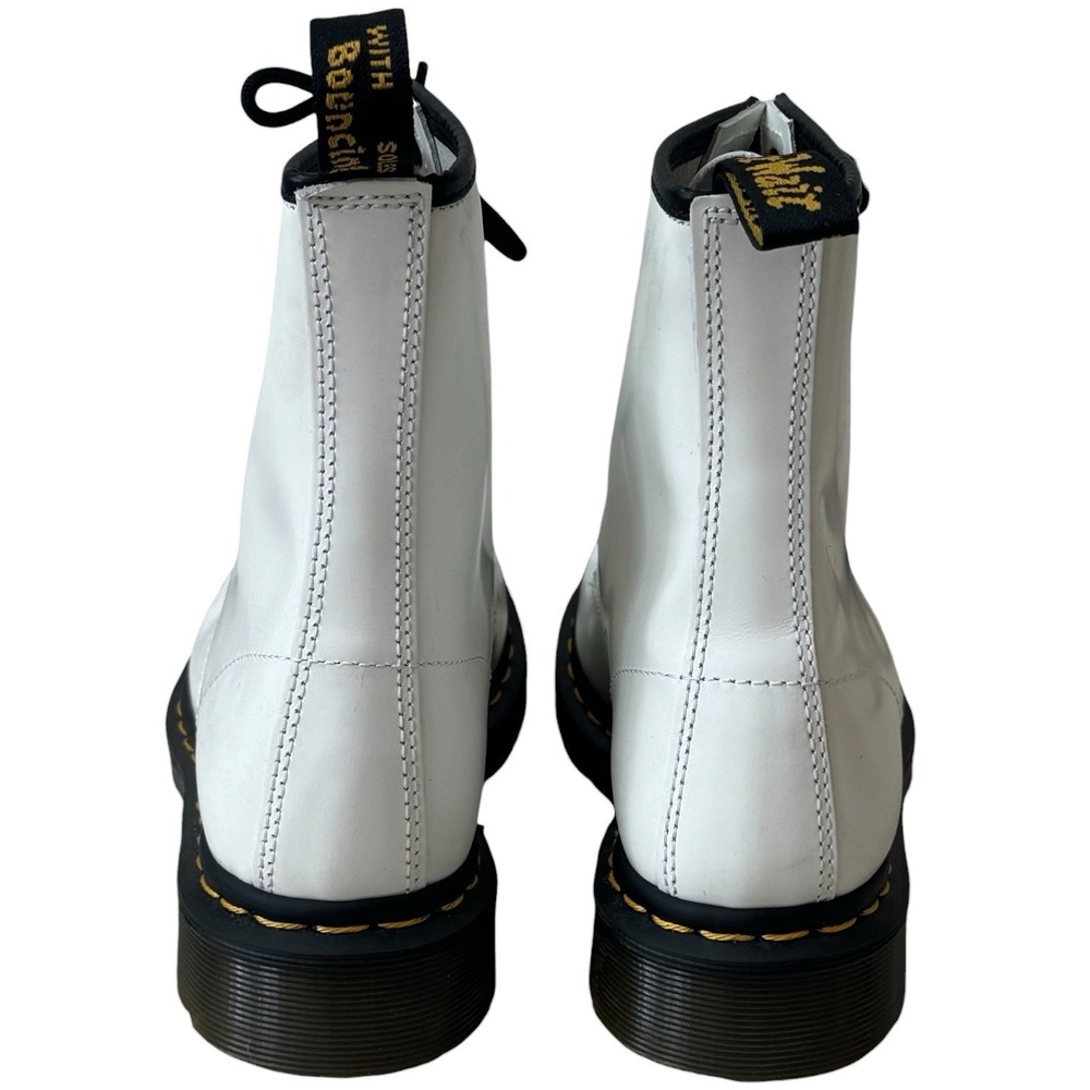 Dr. Marten's Patent Leather White 1460 Lace‎ Up Boots Capsule Grunge Rocker 8 - Picture 8 of 9